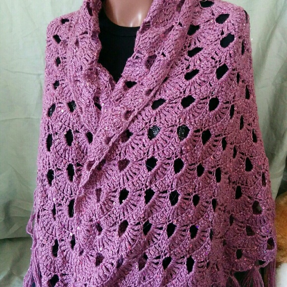🧿 clearance sale 🧿 Metalic purple  Spring shawl - Picture 2 of 6